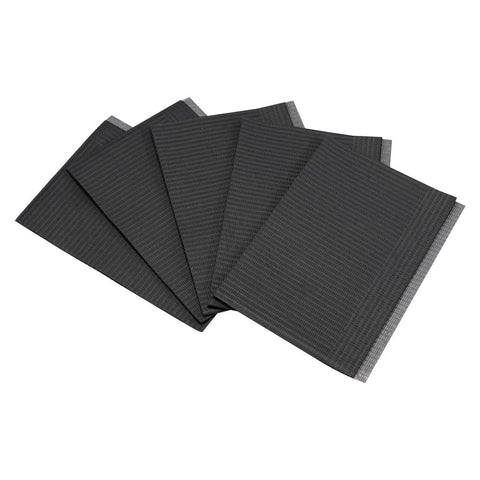 JET BLACK - ECO-FRIENDLY DISPOSABLE 4-PLY PREMIUM LAP CLOTHS - 500CT