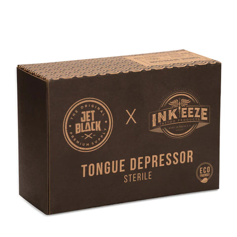 JET BLACK X INKEEZE BAMBOO STERILE TONGUE DEPRESSORS - BLACK/100CT