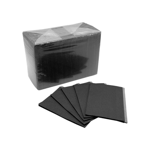 JET BLACK - ECO-FRIENDLY DISPOSABLE 4-PLY PREMIUM LAP CLOTHS - 500CT