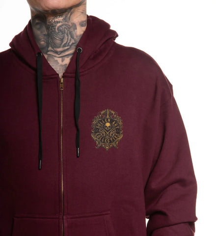 FILIGREE BADGE ZIP HOOD