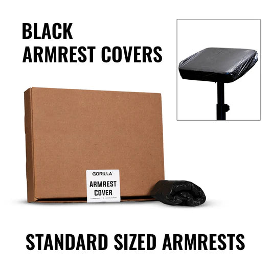 GORILLA - Black Disposable Armrest Covers - Standard Size - 50/Box