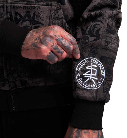 SULLEN X ST POSTED ZIP UP GREY & BLUE