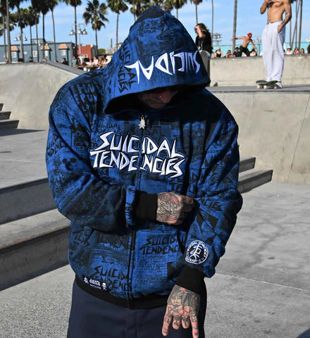SULLEN X ST POSTED ZIP UP GREY & BLUE