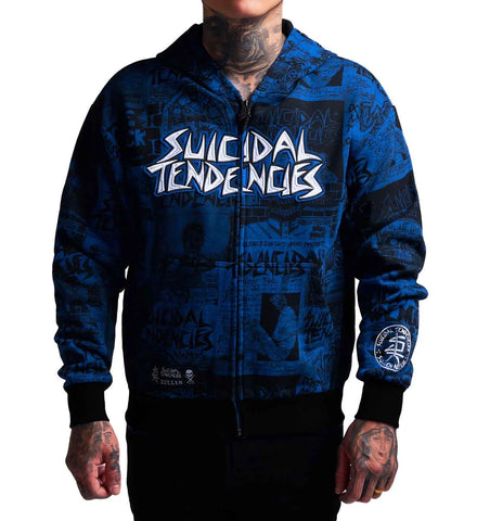 SULLEN X ST POSTED ZIP UP GREY & BLUE