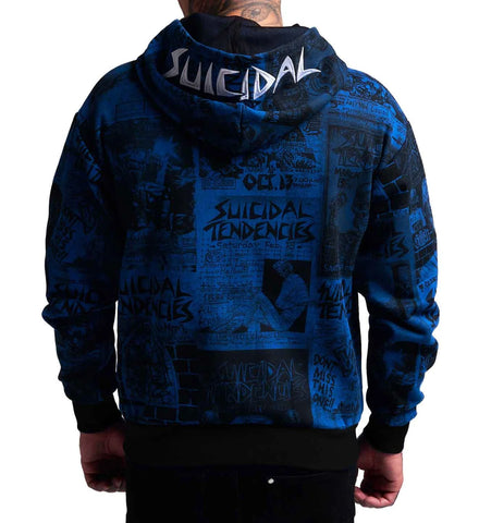 SULLEN X ST POSTED ZIP UP GREY & BLUE