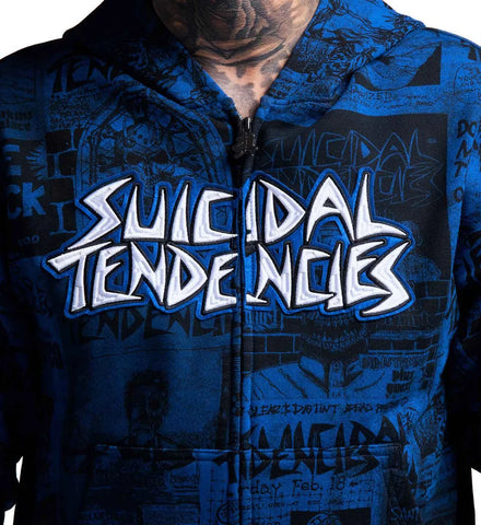 SULLEN X ST POSTED ZIP UP GREY & BLUE