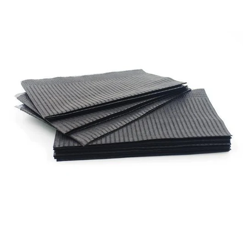 CAM - Black Disposable Lap Cloths / Dental Bibs 13" X 18" (500/Case) - Gorilla