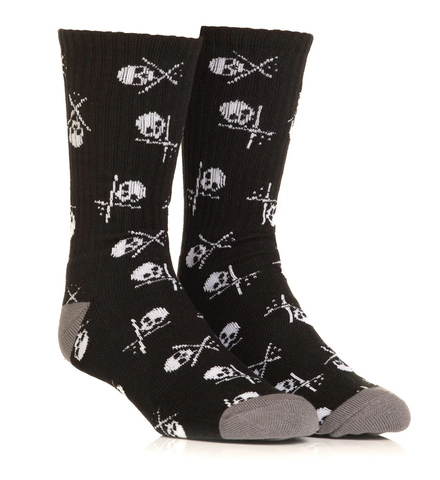 BLACK BADGED SOCKS 7"