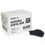 CAM - Black Disposable Lap Cloths / Dental Bibs 13" X 18" (500/Case) - Gorilla