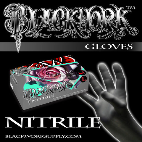 BLACKWORK - BLACK NITRILE GLOVES