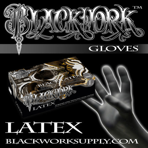 BLACKWORK - BLACK LATEX GLOVES